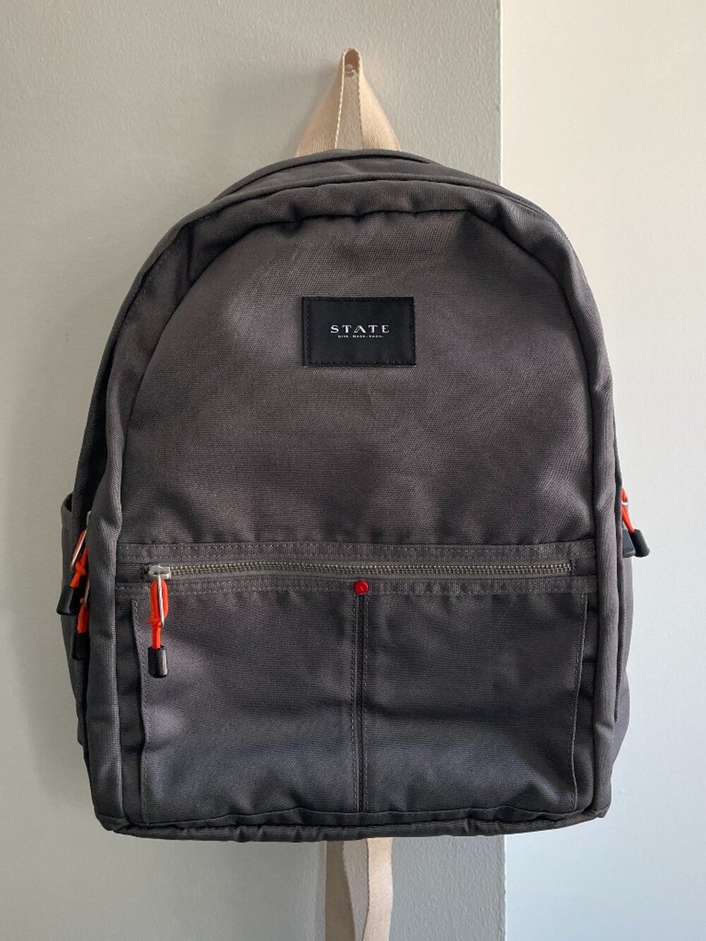 State Bags backpack dark gray padded laptop compartment